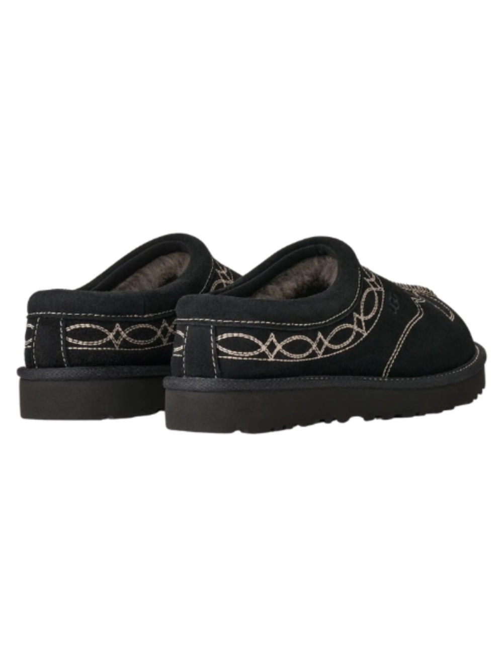Women's UGG Tasman Western Slip Ons. Black Suede. 1182251 - Picture 4 of 6
